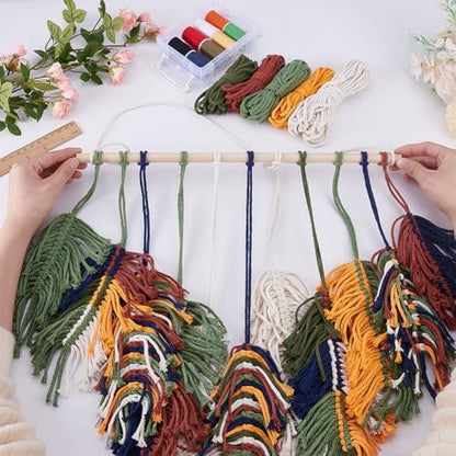 FREEBLOSS Macrame Feather Kit Handmade Macrame Leaf Wall Hanging Kit Woven Leaf Wall Hanging Macrame Kits for Adults Beginners Boho Macrame Wall Decor Macrame Feather DIY Craft Kit - Image 4