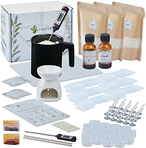 YNATRY All-in-One DIY Soy Candle Kit for Beginners – Natural Soy Wax, Fragrance Oils, Cotton Wicks, Dye Chips, and Tools – Create Candles and Wax Melts by YNATRY