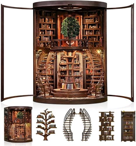 CRIOLPO Book Nook Kits DIY Miniature House Kit with LED Lights for Adults by CRIOLPO
