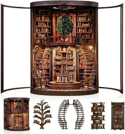 CRIOLPO Book Nook Kits DIY Miniature House Kit with LED Lights for Adults by CRIOLPO