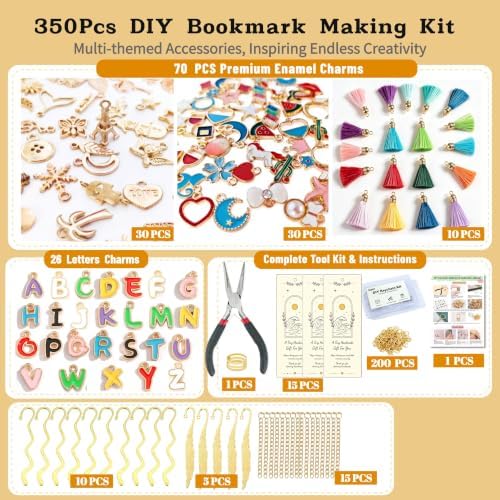 Kupor 350Pcs DIY Bookmark Kit for Beginners, Gift Cards & Bags, Storage Box - Image 6
