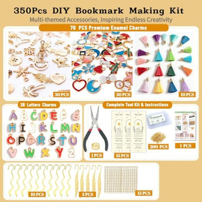 Kupor 350Pcs DIY Bookmark Kit for Beginners, Gift Cards & Bags, Storage Box - Image 6