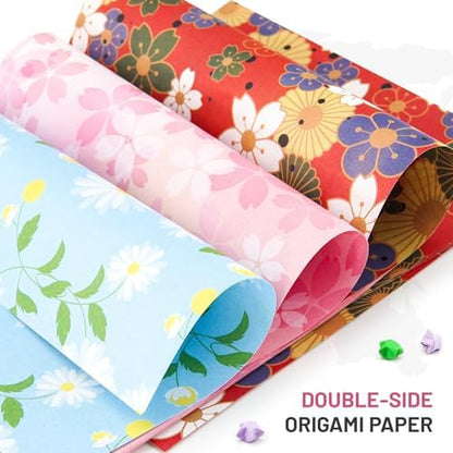AluAbi Origami Paper Kit 500 Sheets & 1350 Star Strips for Kids 5-12 - Image 3