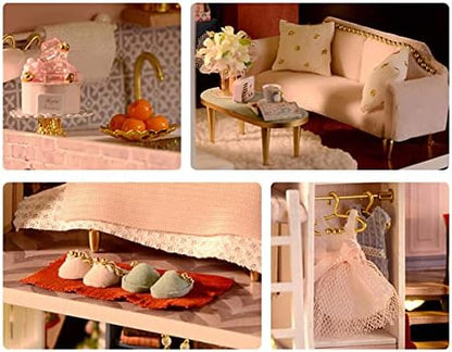 MAGQOO Dollhouse Miniature with Furniture, DIY Wooden Dollhouse Kit Plus Dust Proof, 1:24 Scale Creative Room Idea (Monet Garden) - Image 5