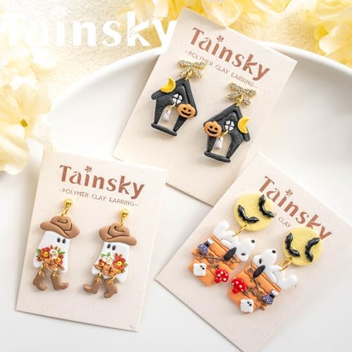 Tainsky Halloween Micro Polymer Clay Cutters for Earrings Making, 8 Shapes Mini Polymer Clay Cutters for Earrings (Holiday-B) - Image 5