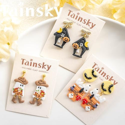 Tainsky Halloween Micro Polymer Clay Cutters for Earrings Making, 8 Shapes Mini Polymer Clay Cutters for Earrings (Holiday-B) - Image 5