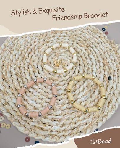 ClaBead Bracelet Making Kit 3200Pcs, Clay Beads Bracelet Kit with Gold Beads and Sliver Beads (Earth Tone) - Image 4