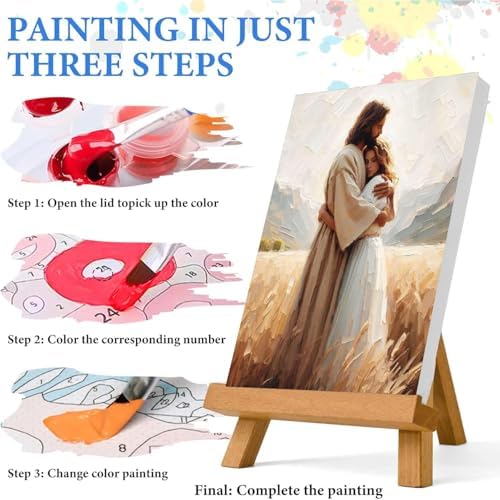Jesus Paint by Numbers Kit for Adults Framed Canvas 12X16 in, Frameworkless - Image 6