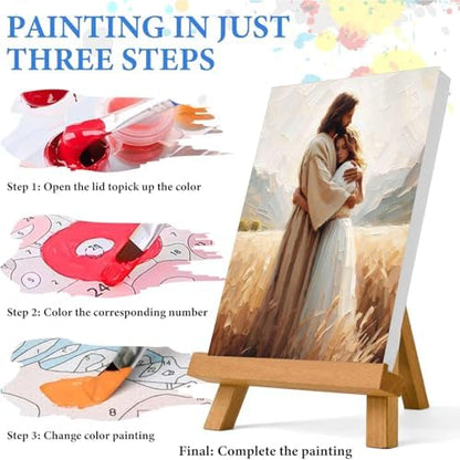 Jesus Paint by Numbers Kit for Adults Framed Canvas 12X16 in, Frameworkless - Image 6