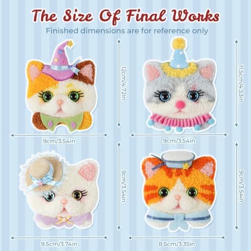 Gipony Punch Needle kit for Beginners,Embroidery kit for Beginners,Punch Needle Kits Adults Beginner,Including Printed Patterns, Needles, Easy to Follow Instructions, and Videos-Cat Family - Image 5
