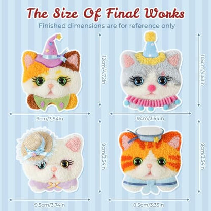 Gipony Punch Needle kit for Beginners,Embroidery kit for Beginners,Punch Needle Kits Adults Beginner,Including Printed Patterns, Needles, Easy to Follow Instructions, and Videos-Cat Family - Image 5