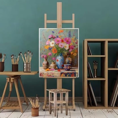 Natuyalo Paint by Numbers Kit for Adults Beginner, Vase on Table Adult Paint by Number Kits on Canvas Without Frame, Flowers Acrylic Paint by Numbers for Home Decor Gift 16x20 inch - Image 2