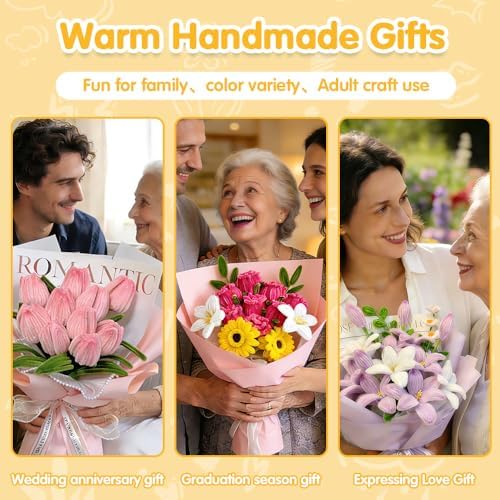 985pcs Multi-Pink Pipe Cleaner Flower Making Kit with Floral Supplies - Image 5