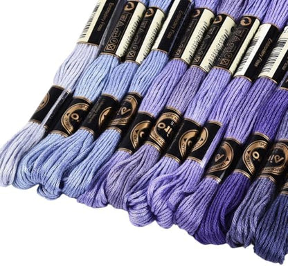 12 Skeins 105 Yards 6 Strands Purple Assorted Friendship Bracelet String Embroidery Thread Yarn Cross Stitch Bulk Variegated Gradient Floss Set for Felt Projects Sewing Making Craft DIY - Image 7