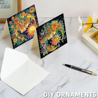 6PCS Moon Diamond Art Painting Greeting Cards Kit with Envelopes - 5D DIY Diamond Art Card Kits for Adults - Handcrafted Postcards for Birthday & Holiday - Image 7