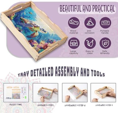 EWJRNSF Diamond Art Kits for Adults Wooden Serving Trays with Handles - Image 3