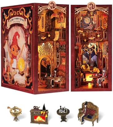 Fsolis Book Nook Kit for Adults, Magic Flam Common Room by FsolisDIYDollhouse