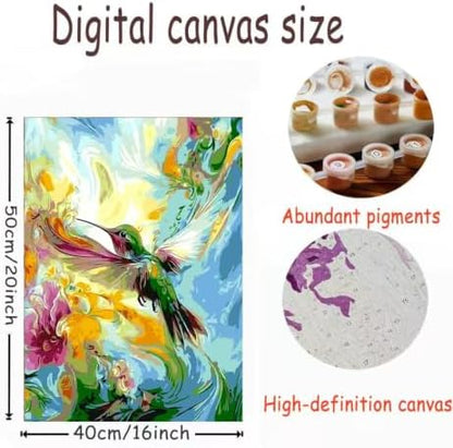 OJTOYART Hummingbird Paint by Numbers Kit for Adults,Paint Canvas 16x20In - Image 5