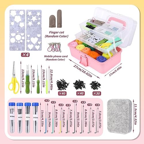 JUPEAN 221 Pcs Needle Felting Kits for Beginners Adults Wool Felting Kit - Image 2