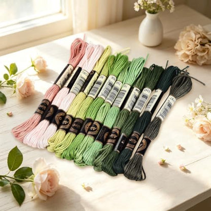 12 Skeins 105 Yards Green Friendship Bracelet String for Jewelry - Image 4