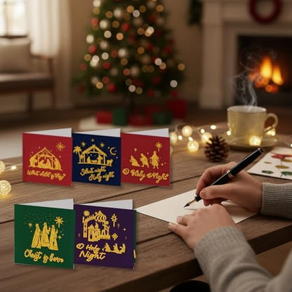 6 Pack Diamond Art Painting Christmas Nativity Religious Greeting Cards with Envelopes, DIY Card Making Kits for Adults, Diamond Art Postcards for Holiday Blessing - Image 7