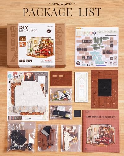 Rolife Living Room DIY Miniature House Kit with LED Light - Image 6