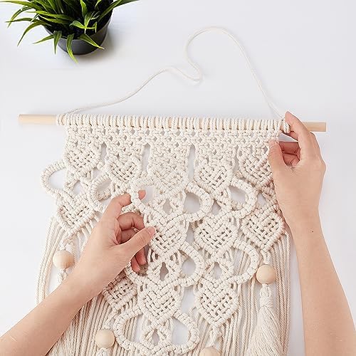 FREEBLOSS DIY Macrame Kit for Adults Beginners Bohemian Macrame Wall Hanging Ornament Creative Boho Macrame Wall Art Macrame Tapestry Gift for Mom Girls - Image 5
