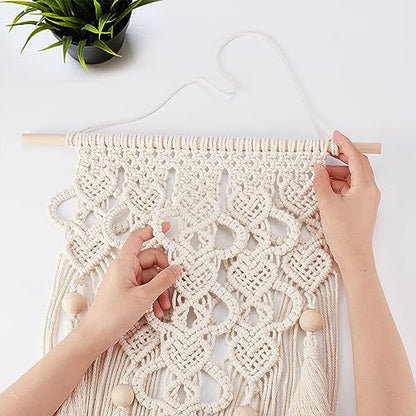 FREEBLOSS DIY Macrame Kit for Adults Beginners Bohemian Macrame Wall Hanging Ornament Creative Boho Macrame Wall Art Macrame Tapestry Gift for Mom Girls - Image 5