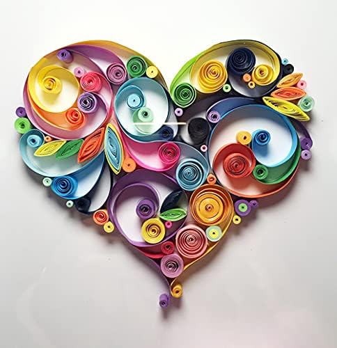 Love Heart Paper Quilling Kit Paper Quilling Adult Craft Great for DIY Craft Workshop,Home Decoration,Birthday Gift,Adult Friend interaction.It's Suitable for Adult and Craftsmen.Creative Stress Relie by MerainMe