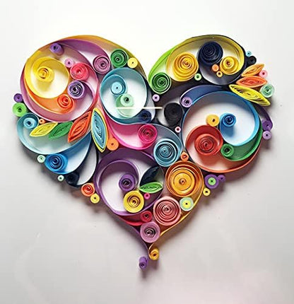 Love Heart Paper Quilling Kit Paper Quilling Adult Craft Great for DIY Craft Workshop,Home Decoration,Birthday Gift,Adult Friend interaction.It's Suitable for Adult and Craftsmen.Creative Stress Relie by MerainMe
