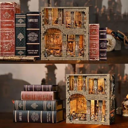 fifijoy Book Nook Kit - Egyptian Pharaohs Tomb DIY Miniature House Kit for Adults and Teens, Dollhouse BookNook Tiny House, Bookshelf Decor 3D Wooden Puzzle, Unique Gifts for Family and Friends - Image 6