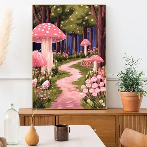 CasaWeave Mushroom Paint By Numbers Kit for Adults Beginner,Flower Adult Paint By Number Kits On Canvas,Oil Painting by Number Kit for Beginners,Paint by Number for Adults Home Wall Decor 16x20 Inch - Image 3