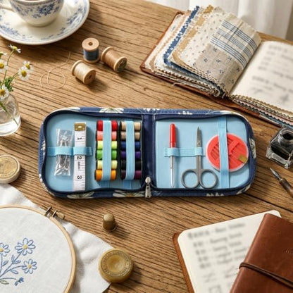 WEDKSUHP Travel Sewing Kit Mini, Basic Sewing Kit for Beginners, Portable Hand Sewing Kit with Scissors Needle and Thread Measuring Tape for Emergency Home Travel - Image 5