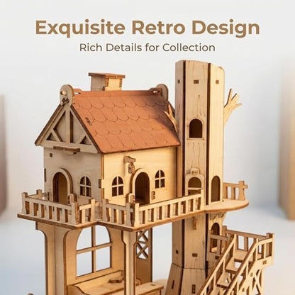 DIY 3D Wooden Puzzle House Kit, Wood Architectural Puzzle, Realistic House Building Model, Creative Home Decor, Ideal Gifts for Adults, Birthdays, Christmas & Special Occasions - Image 4