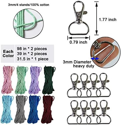 Ewparts Adult DIY Craft Keychain Making Kit Boho Macrame Keychain Kit - Image 6