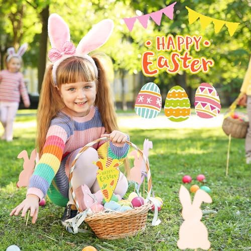 Large Size 7" Wooden Easter Ornaments to Paint, Carrot Wooden DIY Blank Unfinished Round Wood Discs Ornament for Crafts Hanging Decorations(10PCS) - Image 6