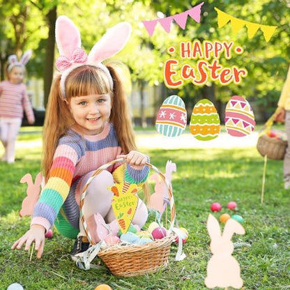 Large Size 7" Wooden Easter Ornaments to Paint, Carrot Wooden DIY Blank Unfinished Round Wood Discs Ornament for Crafts Hanging Decorations(10PCS) - Image 6