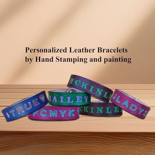 5/8 Inch Natural Cowhide Leather Bracelets Set of 10 - Leather Bracelets are Great for Stamping - Perfect Choice for Group Projects, Youth Camps - 6",7",8" and 9" Snap to Snap - Image 6