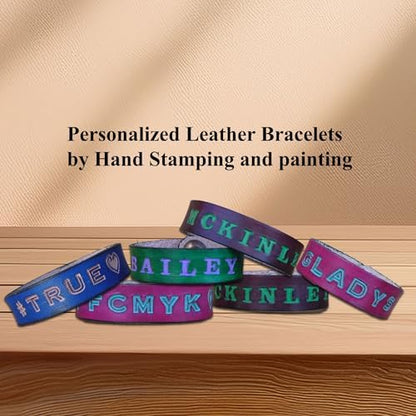 5/8 Inch Natural Cowhide Leather Bracelets Set of 10 - Leather Bracelets are Great for Stamping - Perfect Choice for Group Projects, Youth Camps - 6",7",8" and 9" Snap to Snap - Image 6