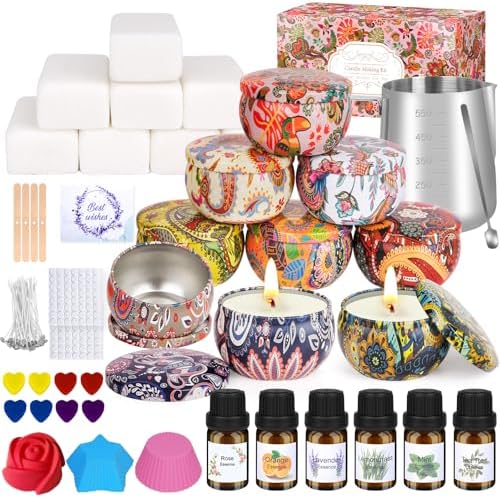 Trulloyoo Candle Making Kit for Adult, DIY Candle Making Supplies Include Soy Wax, Wicks, Candle Tins, Essential Oils, Dyes, DIY Arts & Crafts Gift, Beginners, Adults by Trulloyoo