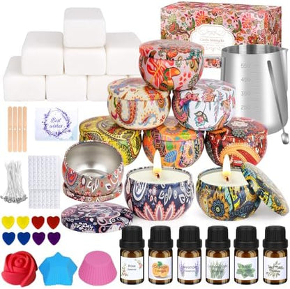 Trulloyoo Candle Making Kit for Adult, DIY Candle Making Supplies Include Soy Wax, Wicks, Candle Tins, Essential Oils, Dyes, DIY Arts & Crafts Gift, Beginners, Adults by Trulloyoo