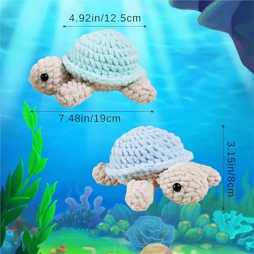 Eelexa Turtle Crochet Kit for Beginners, 2 Amigurumi Projects - Image 6