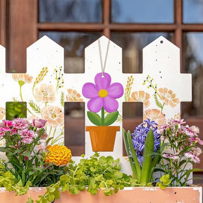 Large Size 7" Wooden Spring Ornaments to Paint, Flower Wooden DIY Blank Unfinished Round Wood Discs Ornament for Crafts Hanging Decorations(10PCS) - Image 3