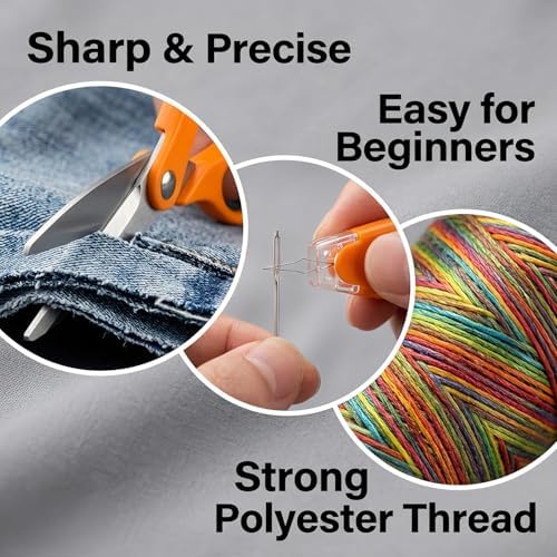 Forypretty Sewing Kit for Adults, 304 PCS Needle and Thread Kit with Tailor Scissors and Accessories, 50 XL Thread Spools, Travel Sewing Kit for Beginners, Oxford Cloth, Gift for Mom Grandma - Image 5