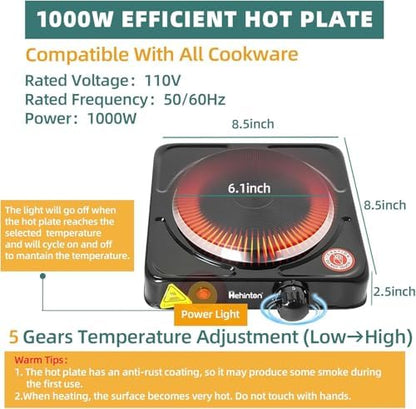 Hehinton Double Boiler Wax Melter 1200ML/40.6OZ, Candle Making Kit Supplies for Adults Beginners, DIY Kit with 1000W Electric Hot Plate, Wick Trimmer, Hot Air Gun, Thermometer, Wick Stickers - Image 5