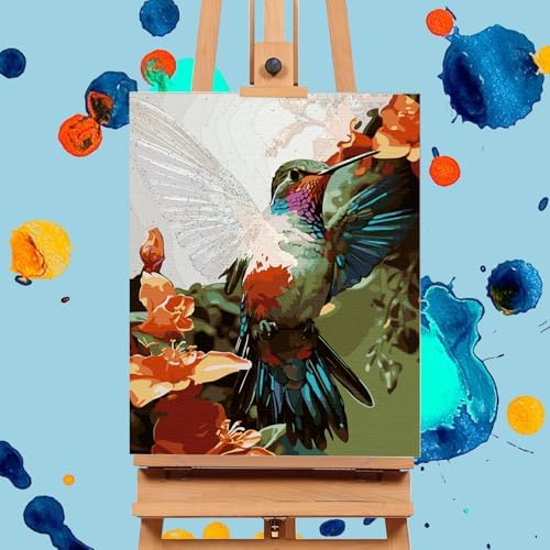Paint by Numbers Kit for Adults, Hummingbird Acrylic Canvas Painting Set - Image 4