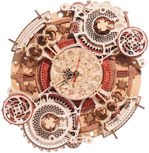 ROBOTIME 3D Wooden Puzzles for Adults, Models for Adults to Build Wooden Steampunk Clock Kit, DIY Mechanical Wall Quartz Aesthetic Room Decor Unique Gift by ROBOTIMEBuildingThingstoLife
