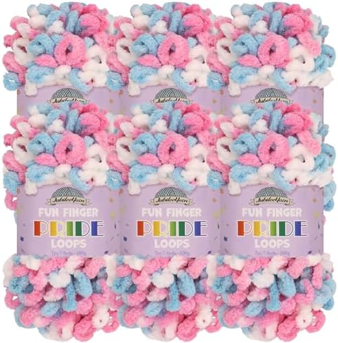 JubileeYarn Fun Finger Pride Loops Yarn - Coccinelle - 6 Skeins by BambooMN