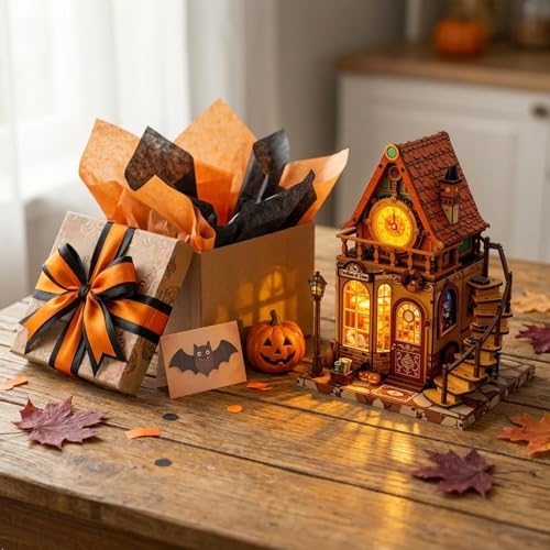 Book Nook Kit - DIY Miniature House,Book Nook Kit for Adults 3D Puzzle with LED,Halloween Birthday Gift for Adults, Creative Mini Building Kit for Bookshelf Decor, Gifts for Family Friends - Image 6