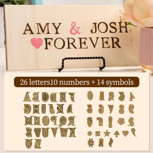WUSAIRX 2025 New Wood Burning Kit with Letter Stamps, Wood Burning Pen with 26 Letters Alphabet, 10 Number and 10 Special Symbols, DIY Valentine's Day Birthday Gift (Blue) - Image 2